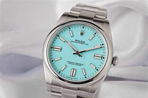 rolex blue.dial|Rolex with tiffany blue dial.